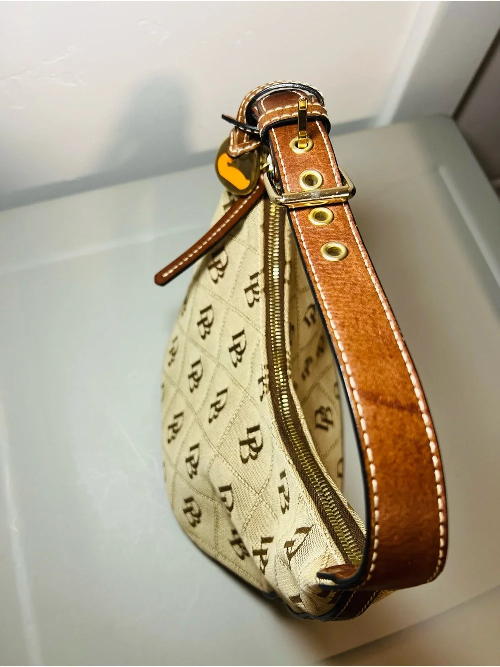 Vintage Y2K Dooney & Bourke Monogram Hobo Shoulder Bag